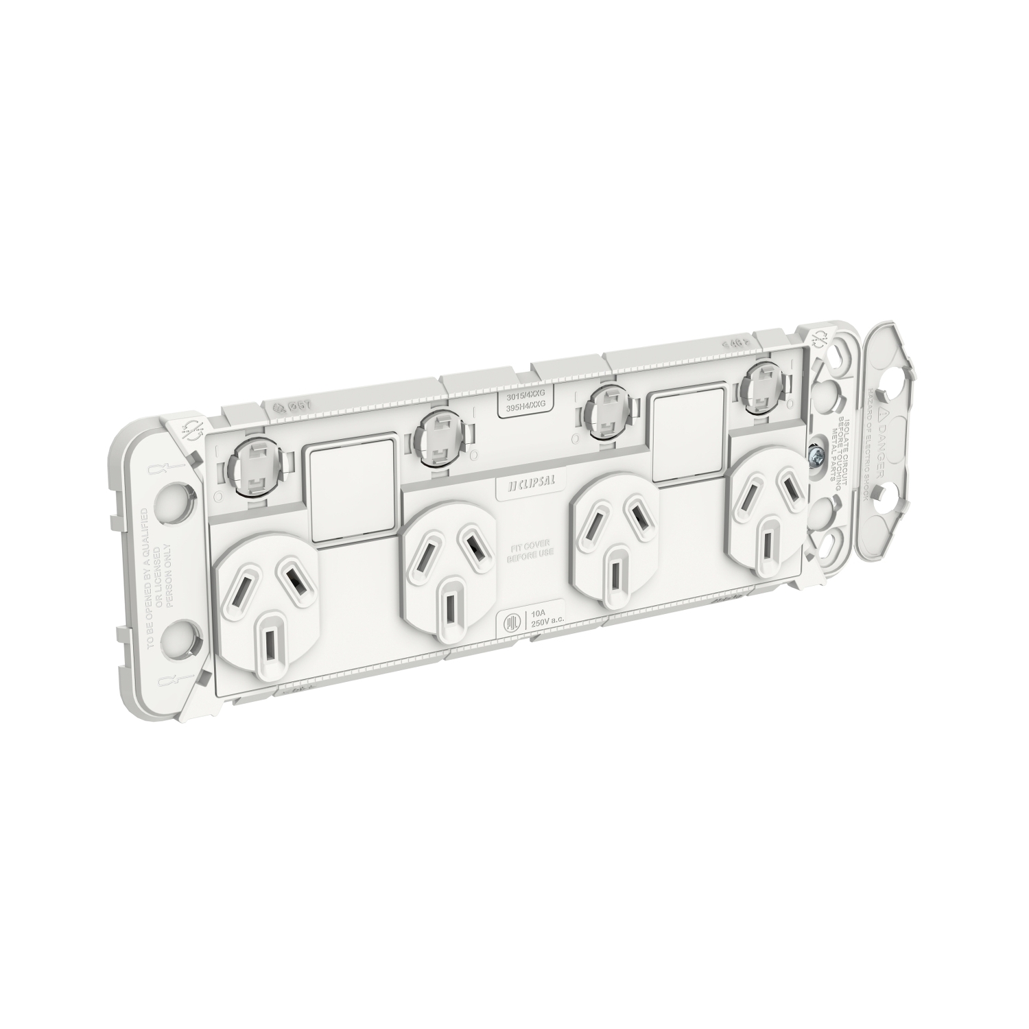 PDL395H4XXUAG - PDL Iconic Grid Switched Socket + Switches 4-gang 10Amp